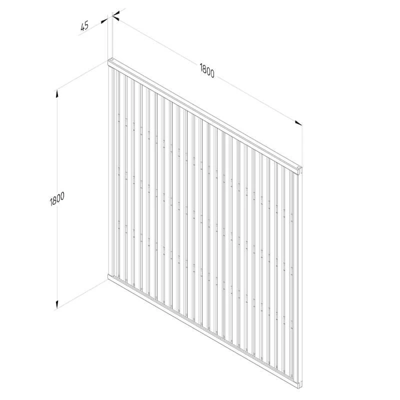 Forest 6' X 6' Pressure Treated Vertical Slatted Garden Screen Panel (1.8m X 1.8m) 5 Forest 6' X 6' Pressure Treated Vertical Slatted Garden Screen Panel (1.8m X 1.8m) - Image 3