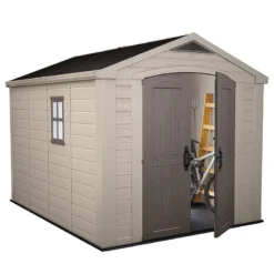 8' X 11' Keter Factor Plastic Garden Shed (2.57m X 3.32m) -Zen Gardenia Sales 4 249001 8x11 keter factor render2 min