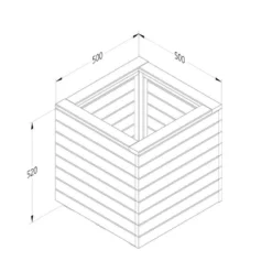 6'9 X 1'9 Forest Modular Wooden Garden Seating Set Number 2 (2.06m X 0.53m) -Zen Gardenia Sales 4 modseat2hd drawing3 min 1