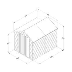 8' X 6' Forest 4Life 25yr Guarantee Overlap Pressure Treated Windowless Double Door Apex Wooden Shed (2.43m X 1.99m) -Zen Gardenia Sales 4 opa68ddnwm drawing1 min 2