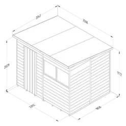 8' X 6' Forest 4Life 25yr Guarantee Overlap Pressure Treated Pent Wooden Shed (2.51m X 2.04m) 25 8' X 6' Forest 4Life 25yr Guarantee Overlap Pressure Treated Pent Wooden Shed (2.51m X 2.04m) -Zen Gardenia Sales 4 opp86m drawing1 min 1