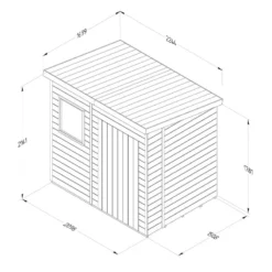 7' X 5' Forest Timberdale 25yr Guarantee Tongue & Groove Pressure Treated Pent Shed (2.24m X 1.7m) -Zen Gardenia Sales 4 tpp75m 5