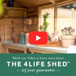 6' X 4' Forest 4Life 25yr Guarantee Overlap Pressure Treated Windowless Double Door Apex Wooden Shed (1.99m X 1.25m) -Zen Gardenia Sales 4life video thumbnail image 1 51