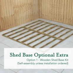 10' X 10' Forest 4Life 25yr Guarantee Overlap Pressure Treated Double Door Apex Wooden Shed (3.2m X 3.02m) -Zen Gardenia Sales 4life wooden shed base 10x10 image