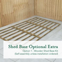 15' X 10' Forest 4Life 25yr Guarantee Overlap Pressure Treated Windowless Double Door Apex Wooden Shed (4.48m X 3.2m) -Zen Gardenia Sales 4life wooden shed base 10x15 image 1