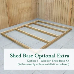 7' X 7' Forest 4Life 25yr Guarantee Overlap Pressure Treated Windowless Double Door Apex Wooden Shed (2.32m X 2.12m) -Zen Gardenia Sales 4life wooden shed base 7x7 image 1