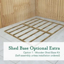 10' X 8' Forest 4Life 25yr Guarantee Overlap Pressure Treated Double Door Apex Wooden Shed (3.02m X 2.61m) 35 10' X 8' Forest 4Life 25yr Guarantee Overlap Pressure Treated Double Door Apex Wooden Shed (3.02m X 2.61m) -Zen Gardenia Sales 4life wooden shed base 8x10 image
