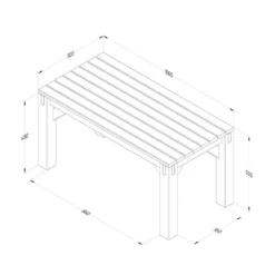 6'9 X 1'9 Forest Modular Wooden Garden Seating Set Number 2 (2.06m X 0.53m) -Zen Gardenia Sales 5 modseat2hd drawing4 min 1