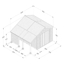 10' X 8' Forest Timberdale 25yr Guarantee Tongue & Groove Pressure Treated Double Door Apex Shed With Logstore (3.07m X 2.36m) -Zen Gardenia Sales 5 tpa810ddmls 5 1