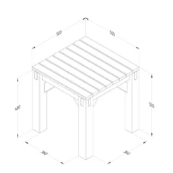 6'9 X 1'9 Forest Modular Wooden Garden Seating Set Number 2 (2.06m X 0.53m) -Zen Gardenia Sales 6 modseat2hd drawing5 min 1