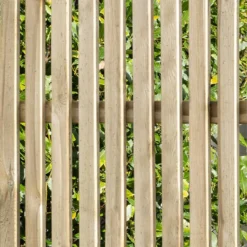 Forest 6' X 6' Pressure Treated Vertical Slatted Garden Screen Panel (1.8m X 1.8m) 13 Forest 6' X 6' Pressure Treated Vertical Slatted Garden Screen Panel (1.8m X 1.8m) -Zen Gardenia Sales 6 vslatts6 closeup min