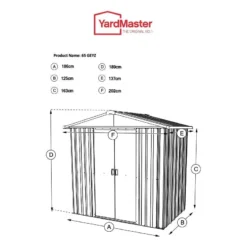 6' X 4' Yardmaster Green Metal Shed 65GEYZ (1.86m X 1.25m) -Zen Gardenia Sales 65geyz tech 3