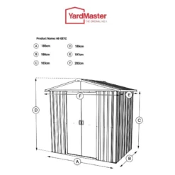 6'8 X 6'6' Yardmaster Green Metal Shed 66GEYZ (2.02m X 1.97m) 16 6'8 X 6'6' Yardmaster Green Metal Shed 66GEYZ (2.02m X 1.97m) -Zen Gardenia Sales 66geyz tech 2