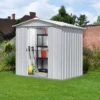 8' X 6' Yardmaster Silver Metal Shed 68ZGEY (2.02m X 2.37m) -Zen Gardenia Sales 68zgey base added min 1