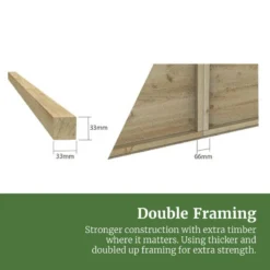 12' X 8' Forest Timberdale 25yr Guarantee Tongue & Groove Pressure Treated Windowless Reverse Apex Shed (3.65m X 2.52m) -Zen Gardenia Sales 7 fg timberdaledouble framing 1 5