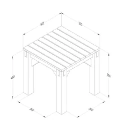 6'9 X 6'9 Forest Modular Wooden Garden Seating Set Number 3 (2.06m X 2.06m) -Zen Gardenia Sales 7 modseat3hd drawing5 min 1