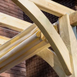 Forest Ultima Wooden Garden Pergola With Retractable Canopy 8' X 8' -Zen Gardenia Sales 7 uperg24chd feature3 min