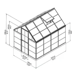 6'x8' Palram Canopia Harmony Walk In Green Polycarbonate Greenhouse (1.8x2.4m) -Zen Gardenia Sales 701550 harmony greenhouse 6x8 palram isoview