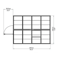 6'x8' Palram Canopia Harmony Walk In Green Polycarbonate Greenhouse (1.8x2.4m) -Zen Gardenia Sales 701550 harmony greenhouse 6x8 palram topview