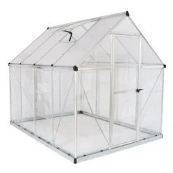 6'x8' Palram Canopia Hybrid Walk In Silver Polycarbonate Greenhouse (1.8x2.4m) -Zen Gardenia Sales 701572 hybrid 6x8 silver cutout2