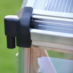 6'x8' Palram Canopia Hybrid Walk In Silver Polycarbonate Greenhouse (1.8x2.4m) -Zen Gardenia Sales 701572 hybrid 6x8 silver gutter2