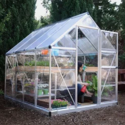 6'x8' Palram Canopia Hybrid Walk In Silver Polycarbonate Greenhouse (1.8x2.4m) -Zen Gardenia Sales 701572 hybrid 6x8 silver no5