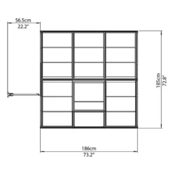 6'x6' Palram Canopia Hybrid Small Green Polycarbonate Greenhouse (1.8x1.8m) 21 6'x6' Palram Canopia Hybrid Small Green Polycarbonate Greenhouse (1.8x1.8m) -Zen Gardenia Sales 701617 hybrid 6x6 green drawing2
