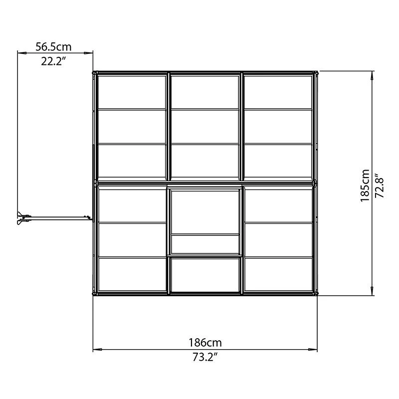 6'x6' Palram Canopia Hybrid Small Green Polycarbonate Greenhouse (1.8x1.8m) 12 6'x6' Palram Canopia Hybrid Small Green Polycarbonate Greenhouse (1.8x1.8m) - Image 10