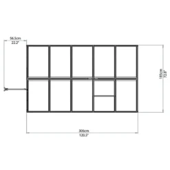 6'x10' Palram Canopia Hybrid Large Walk In Silver Polycarbonate Greenhouse (1.8x3m) -Zen Gardenia Sales 701618 hybrid 6x10 silver drawing2