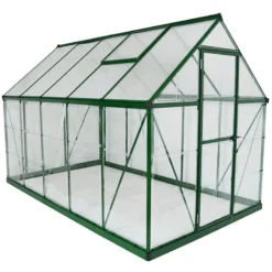 6'x10' Palram Canopia Hybrid Walk In Green Polycarbonate Greenhouse (1.8x3m) -Zen Gardenia Sales 701619 hybrid 6x10 green cutout