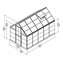 6'x10' Palram Canopia Harmony Walk In Silver Polycarbonate Greenhouse (1.8x3m) 15 6'x10' Palram Canopia Harmony Walk In Silver Polycarbonate Greenhouse (1.8x3m) -Zen Gardenia Sales 701627 6x10 harmony greenhouse 6x10 palram isoview
