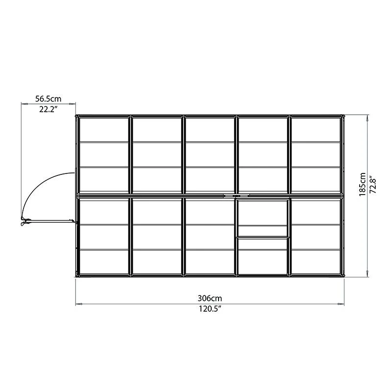 6'x10' Palram Canopia Harmony Walk In Silver Polycarbonate Greenhouse (1.8x3m) 6 6'x10' Palram Canopia Harmony Walk In Silver Polycarbonate Greenhouse (1.8x3m) - Image 4