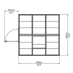6'x6' Palram Canopia Harmony Small Green Polycarbonate Greenhouse (1.8x1.8m) -Zen Gardenia Sales 701628 harmony greenhouse 6x6 palram topview