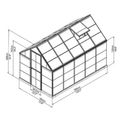 6x10 Palram Canopia Harmony Polycarbonate Green Greenhouse -Zen Gardenia Sales 701629 6x10 harmony greenhouse 6x10 palram isoview