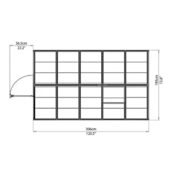 6x10 Palram Canopia Harmony Polycarbonate Green Greenhouse -Zen Gardenia Sales 701629 harmony greenhouse 6x10 palram topview