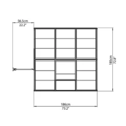 6'x6' Palram Canopia Mythos Small Silver Polycarbonate Greenhouse (1.8x1.8m) 14 6'x6' Palram Canopia Mythos Small Silver Polycarbonate Greenhouse (1.8x1.8m) -Zen Gardenia Sales 701630 palram greenhouses mythos 6x6 drawing topview
