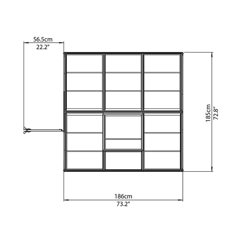 6'x6' Palram Canopia Mythos Small Silver Polycarbonate Greenhouse (1.8x1.8m) 6 6'x6' Palram Canopia Mythos Small Silver Polycarbonate Greenhouse (1.8x1.8m) - Image 4