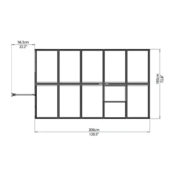6'x10' Palram Canopia Mythos Large Walk In Silver Polycarbonate Greenhouse (1.8x3m) -Zen Gardenia Sales 701631 palram greenhouses mythos 6x10 drawing topview