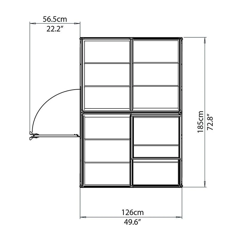 6'x4' Palram Canopia Harmony Small Silver Polycarbonate Greenhouse (1.8x1.2m) 6 6'x4' Palram Canopia Harmony Small Silver Polycarbonate Greenhouse (1.8x1.2m) - Image 4