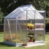 6'x4' Halls Aluminium Frame Polycarbonate Greenhouse (1.92x1.32m) -Zen Gardenia Sales 70172 02