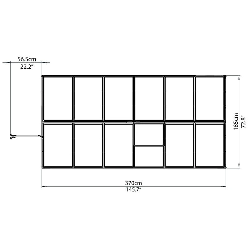 6'x12' Palram Canopia Hybrid Large Walk In Green Polycarbonate Greenhouse (1.8x3.6m) 6 6'x12' Palram Canopia Hybrid Large Walk In Green Polycarbonate Greenhouse (1.8x3.6m) - Image 4