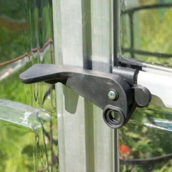 6'x14' Palram Canopia Hybrid Large Walk In Silver Polycarbonate Greenhouse (1.8x4.2m) -Zen Gardenia Sales 701788 hybrid 6x14 silver door handle1