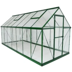 6'x14' Palram Canopia Hybrid Large Walk In Green Polycarbonate Greenhouse (1.8x4.2m) -Zen Gardenia Sales 701791 hybrid 6x14 green cutout