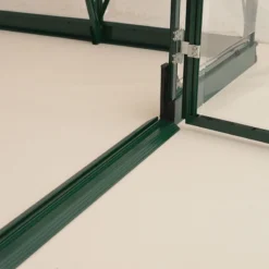 8' X 8' Palram Canopia Balance Green Greenhouse (2.47m X 2.44m) -Zen Gardenia Sales 701924 balance 8x8 green greenhouse close up11 min 1