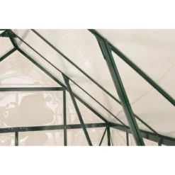 8' X 8' Palram Canopia Balance Green Greenhouse (2.47m X 2.44m) -Zen Gardenia Sales 701924 balance 8x8 green greenhouse close up3 min 1