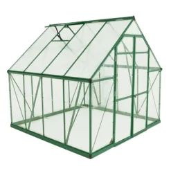 8' X 8' Palram Canopia Balance Green Greenhouse (2.47m X 2.44m) -Zen Gardenia Sales 701924 balance 8x8 green greenhouse cutout2 min 1