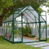 8' X 8' Palram Canopia Balance Green Greenhouse (2.47m X 2.44m) -Zen Gardenia Sales 701924 balance 8x8 green greenhouse insitu min 1