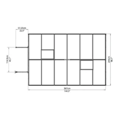 8'x12' Palram Canopia Balance Large Walk In Aluminium Framed Greenhouse (2.4x3.6m) -Zen Gardenia Sales 701925 palram greenhouses balance 8x12 drawing topview greenhouses