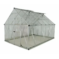 8' X 12' Palram Canopia Octave Silver Greenhouse (3.67m X 2.44m) -Zen Gardenia Sales 701942 octave 8x12 silver greenhouse cutout min 1
