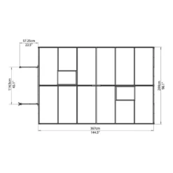 8'x12' Palram Canopia Essence Large Walk In Aluminium Framed Greenhouse (2.4x3.6m) 15 8'x12' Palram Canopia Essence Large Walk In Aluminium Framed Greenhouse (2.4x3.6m) -Zen Gardenia Sales 701944 palram greenhouses essence 8x12 drawing topview